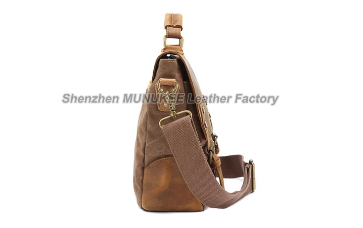 2020 Vintage Military Canvas Leather Men\'s Messenger Bag Canvas Shoulder Bag for men Crossbody Bag Sling Tote Handbag Satchel