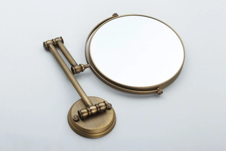 Imagem -05 - Antique Brass Round Bath Mirrors x Ampliação Espelho de Maquiagem do Banheiro Folding Shave Dual Side 1548f