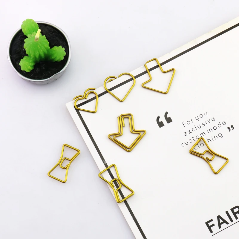 

TUTU 50PCS/LOT Metal Material Bow Shape Paper Clip Gold Color Funny Kawaii Bookmark Office School Stationery Marking Clips H0037