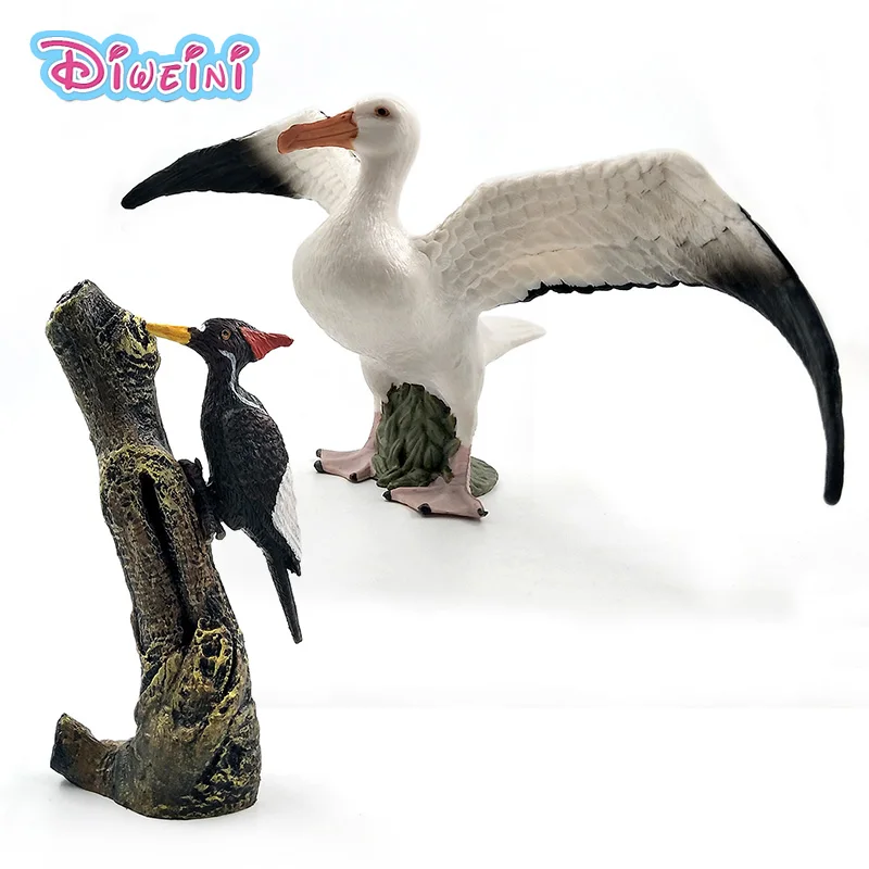 Cute Simulation Seagull bird Woodpecker Artificial animal model Action figure plastic Decoration educational toy Gift For Kids