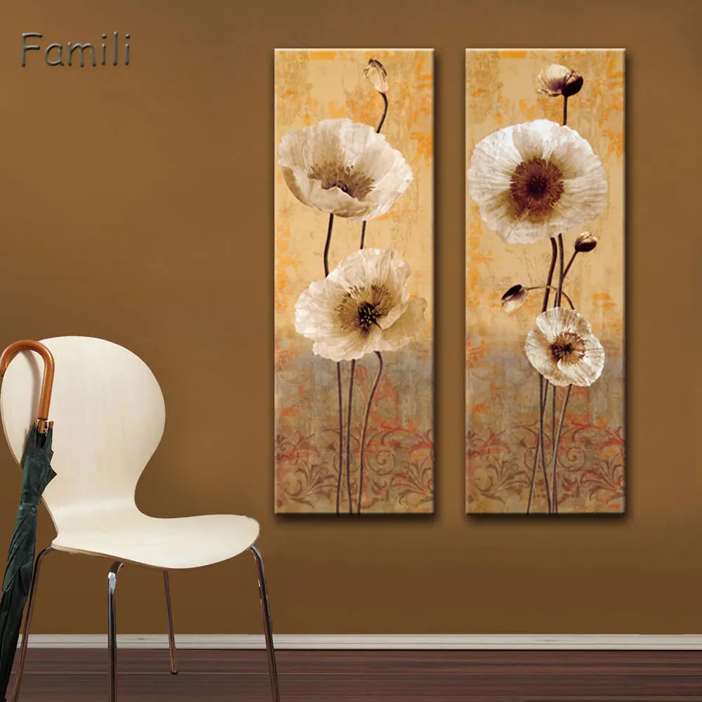 2 Pcs/Set Modern Wall Painting Fashion Flower Oil Painting On Canvas Wall Art Picture Home Decoration Unframed Canvas Painting