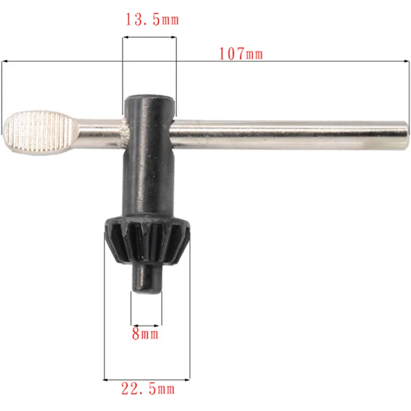 1Pc Drill Chuck Key To Tighten And Loosen The Jaw 12 Teeth 8mm Pilot 22.5mm Gear