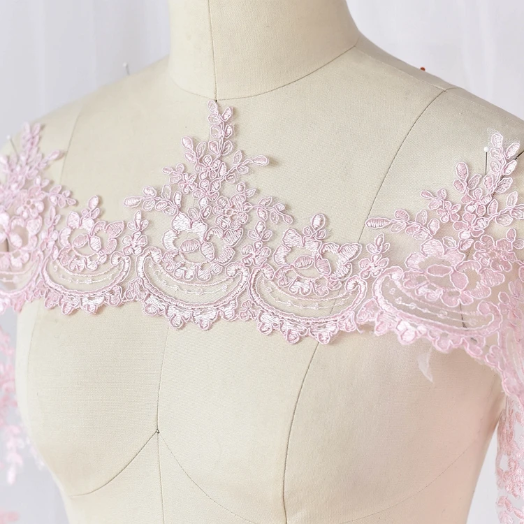 Pailletten besetzte Wimpern spitze, Braut grenze, Brautkleid-Accessoires, 12 Farben, RS344 – Detail 4