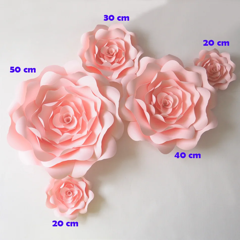 DIY Artificial Flowers Fleurs Artificielles Backdrop Giant Paper Rose 5PCS For Wedding Party Decoration Living Room Baby Shower