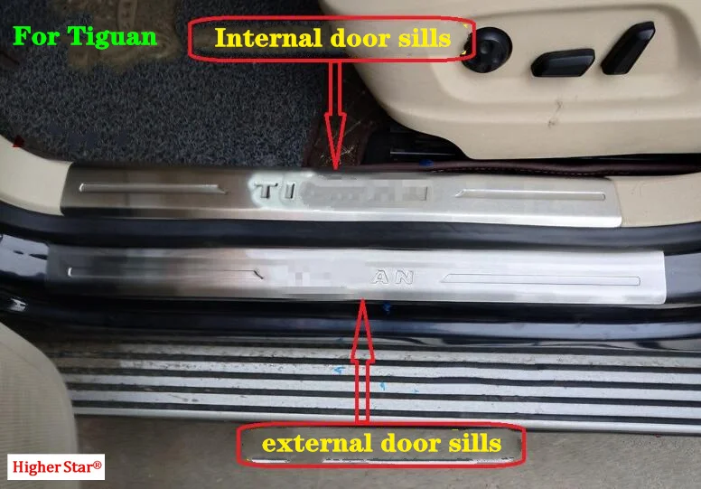 8pcs Stainless steel Car door sills scuff plate,guard plate,petal protective panel for Tiguan 2009-2015