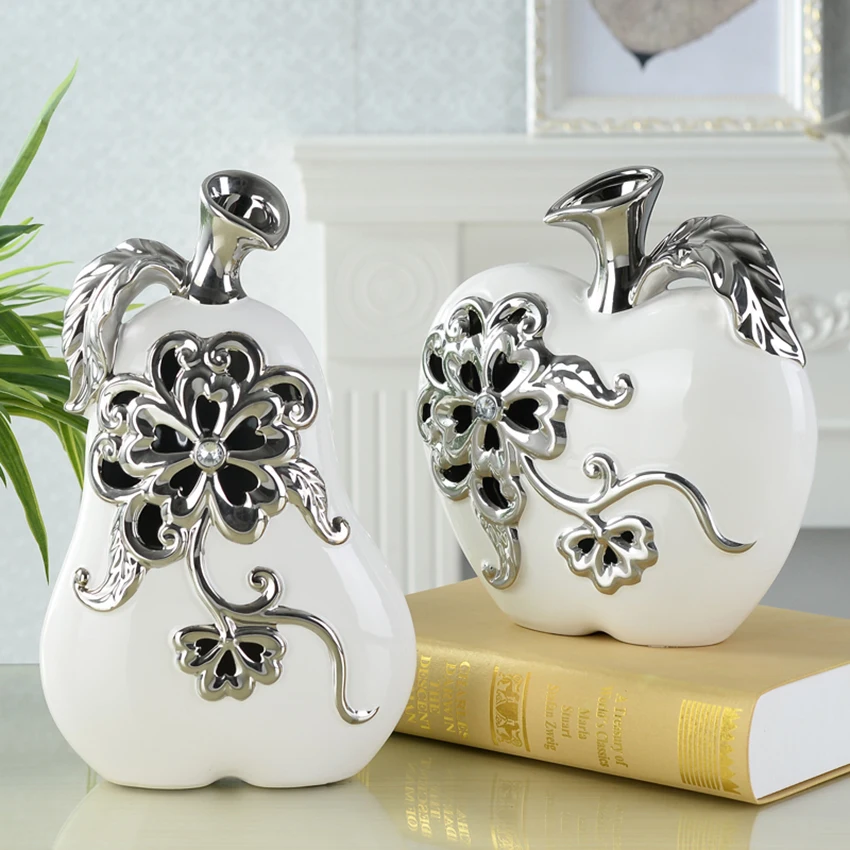 New Europe cerimic Carving Handicraft Creative Home Furnishing Articles apple ceramic arts and crafts TV ark  Decoration