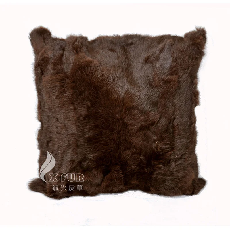 

Free Shipping CX-D-05F 45X45CM Real Rabbit Fur Patchwork Custom Pillow ~DROP SHIPPING