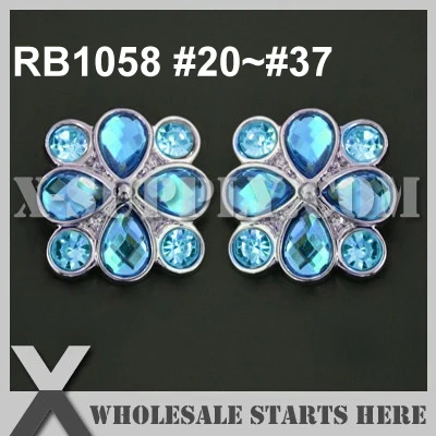 

Color: RB1058 #20~#37 / Wholesale Bulk Square Acrylic Rhinestone Button in Silver Nickel Base for Headband