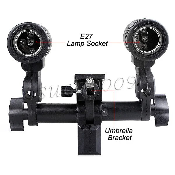 Double Support For E27 Lamp Photo Dual Twin Lamp Bulb Holder E27 Socket Slave Swive Bracket Light Mount For Strobe Light A45S T