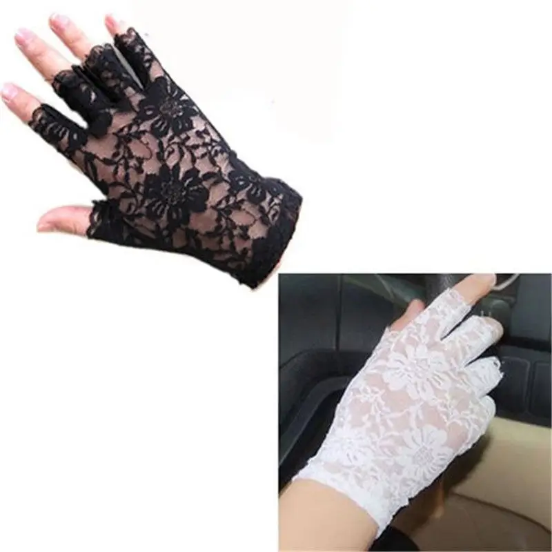 

Womens Sexy Dressy Lace Gloves Sunscreen Short Gloves Fingerless Lace Driving Gloves Spring And Summer Mittens Accessories