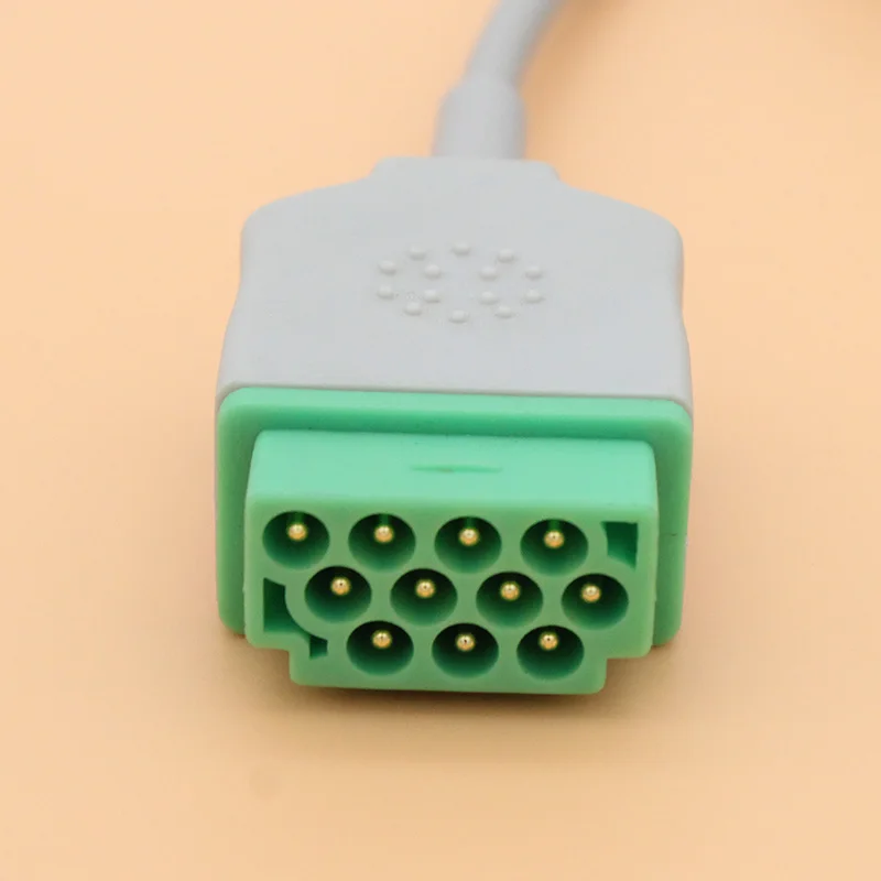 11pins ECG EKG 5 leads cable and electrode leadwire for GE-Marquette Dash pro 4000/3000/2000 and Solar/Tram,with Animal ECG,