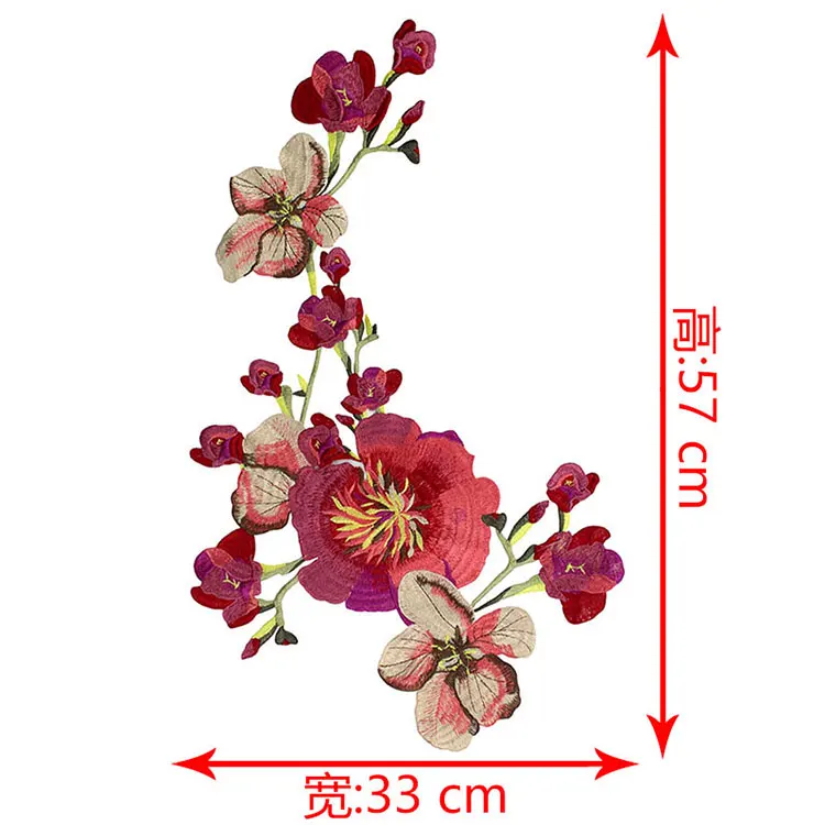 New Plum Blossom Flower Collar Sew on Patch Applique Badge Embroidered Lace Dress Cheongsam Clothes Decor DIY Accessories