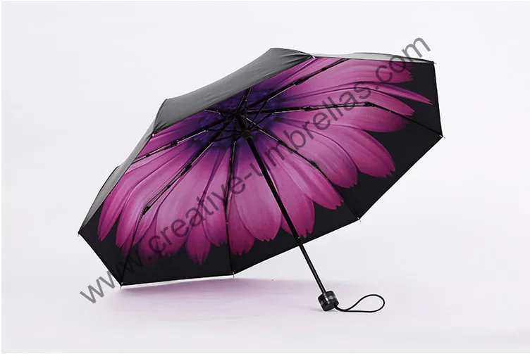 3pcs/lot  240T pongee 5 times black coating UV protecting  70T 12angles alloy shaft real  double layers daisy mini umbrella