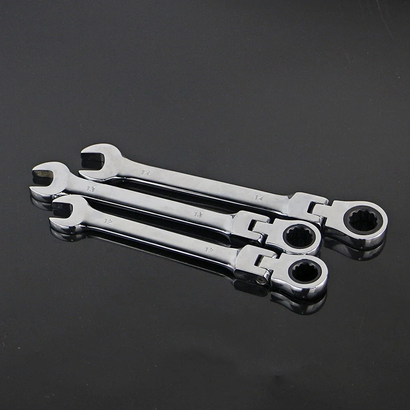 8-13mmMirroFlexible Head Ratchet Spanner Combination wrench a set of keys gear ring wrench ratchet handle tools D3808-D3813A