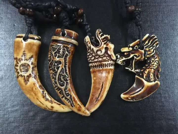 4 necklace vintage tibet style Chinese amulet dragon jewelry