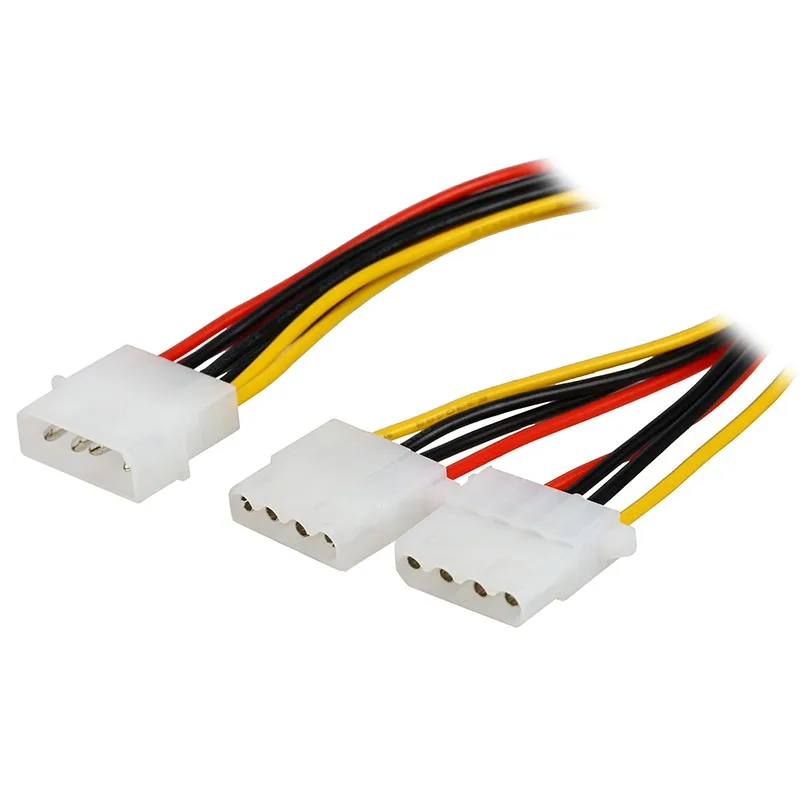 200pcs/Lot Computer Power Supply IDE 4-pin Molex LP4 Male to 2 x Female Splitter Power Cable Cord,Hard Drive Disk HDD DVD CD