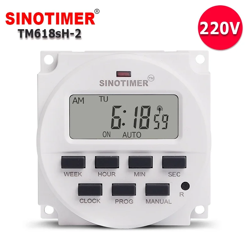 Intervallo di 1 secondo Super Big 1.6 220V 230V Volt Uscita tensione Digitale 7 giorni settimanali Interruttore timer programmabile Controllo relè temporizzato