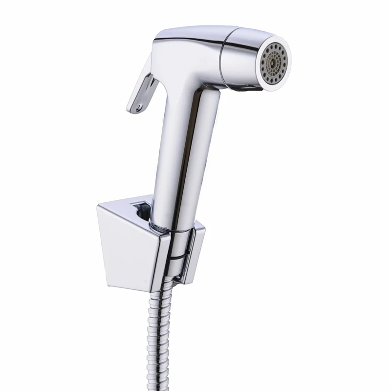 Black Toilet Hand Held Bidet Diaper Sprayer Shower Two Function Spray Douche Kit Jet 304 Stainless Steel Shower With Hose Chrome view 2