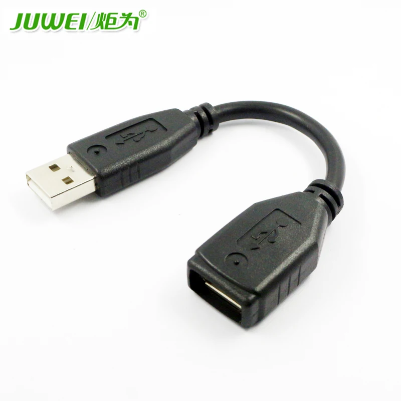 1pc High Quality Black USB 2.0 Male To FeMale M/F Extension Connector Adapter Cable Cord Wire hot new 17CM