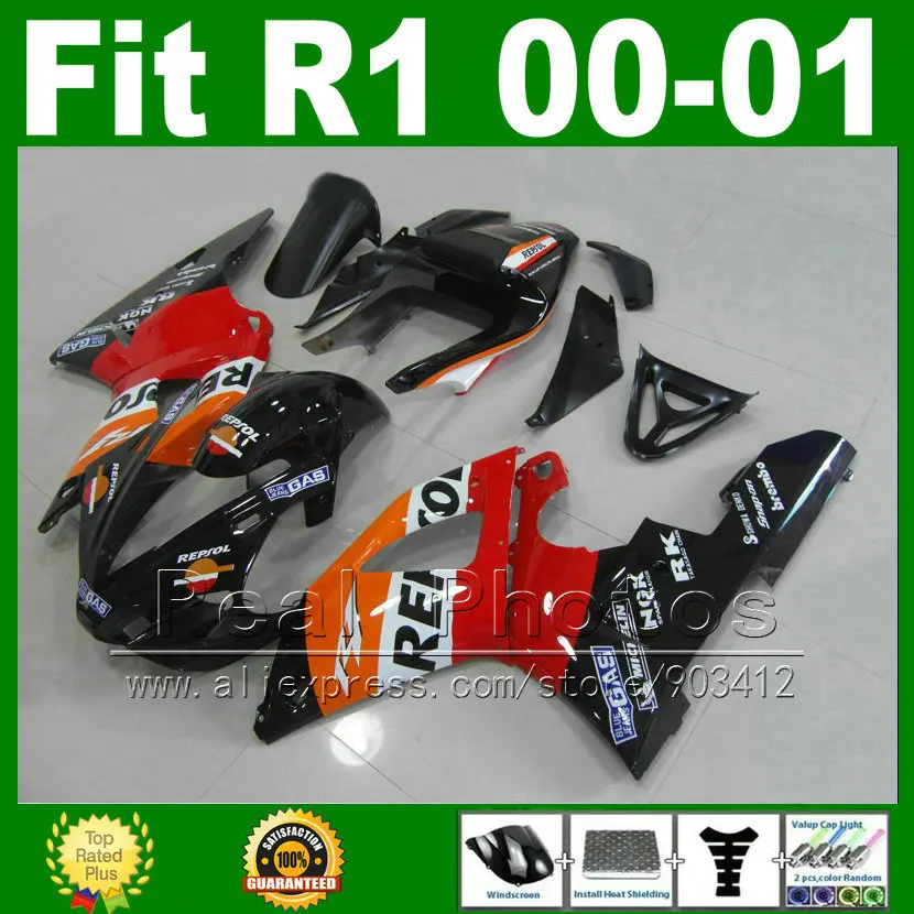 Repsol custom Fairings fits YAMAHA YZF R1 2000 2001  body kits YZFR1 00 01 bodywork fairing kit parts I8C1