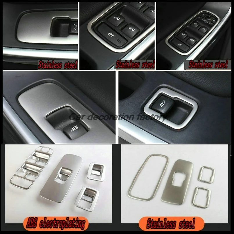 Car styling The car door inside the armrest button decorative cover for Volvo XC60 S60 V60 4pieces/lot