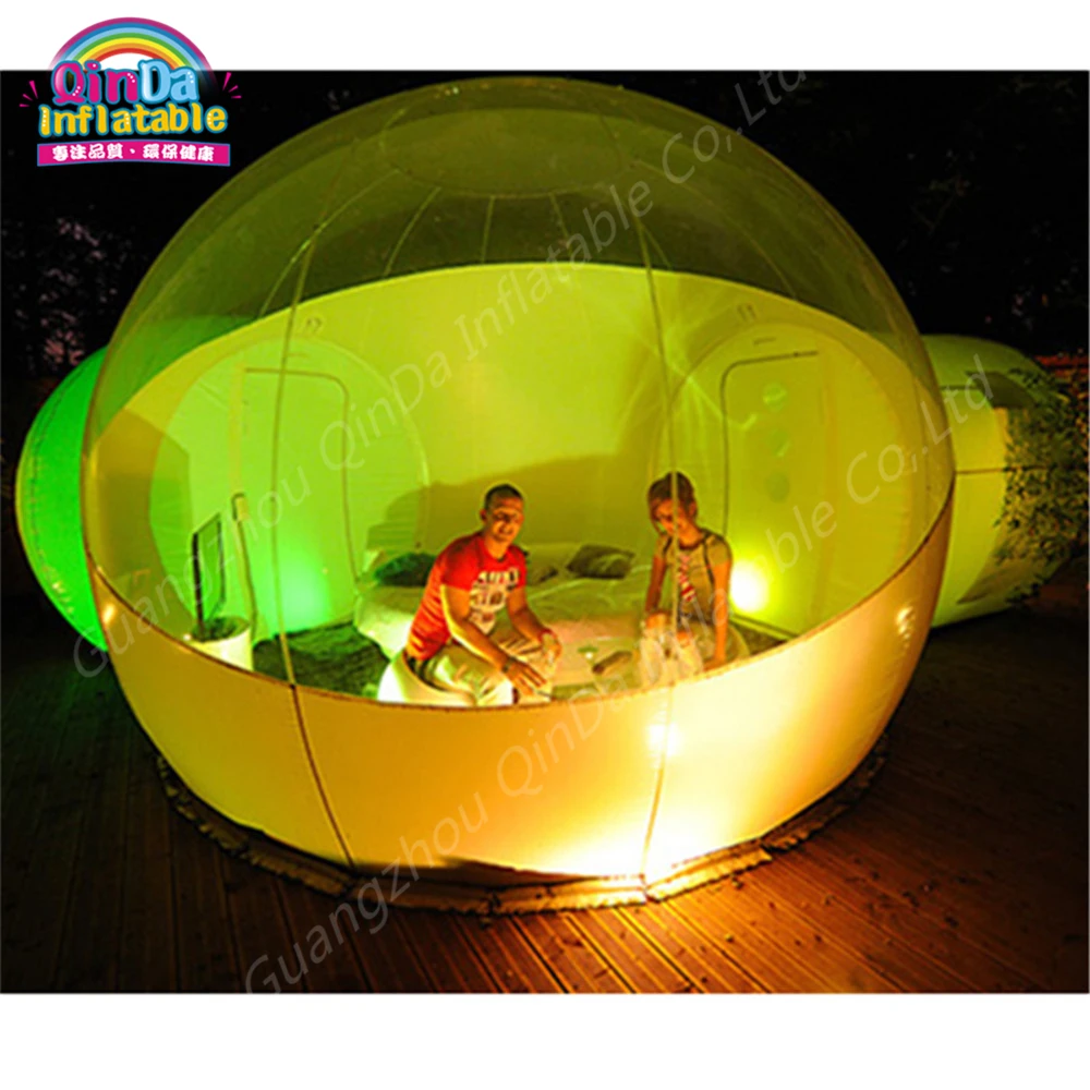 2 Rooms Inflatable Bubble Tent Family Use Transparent Camping Tent For Outdoor Camping