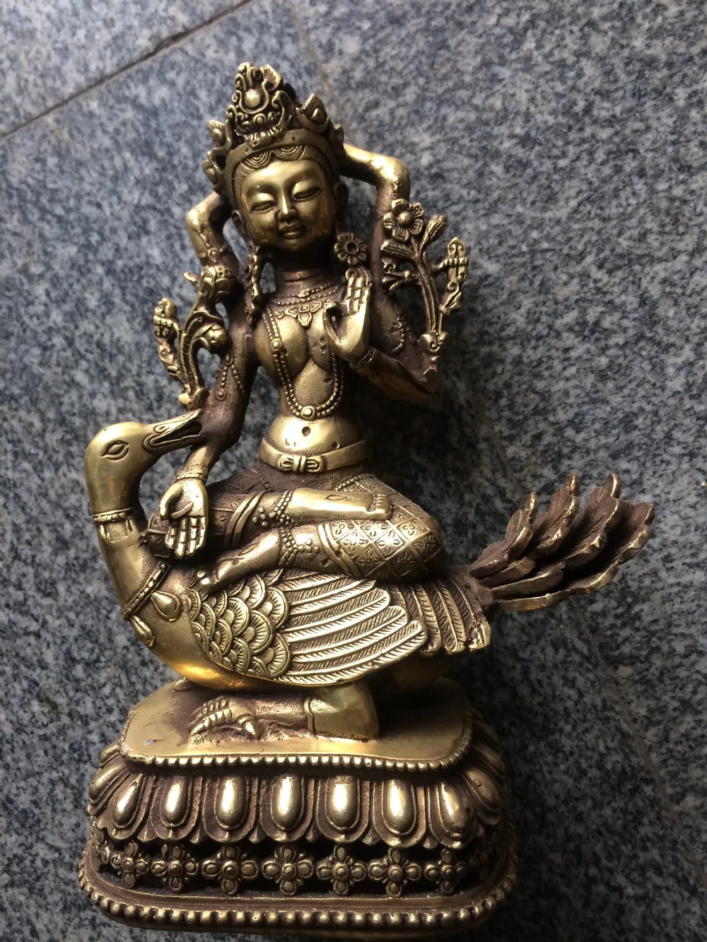 

MOEHOMES China's rare Crane, tara brass copper fengshui buddha statue Metal crafts home decorations