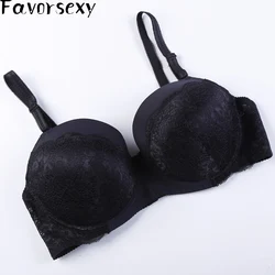 Plus Size Bamboo Bra Adjustable Push Up Side Gathering Furu Lace Shaping E Large Cup Underwear Bra 34 36 38 40 42 44 B C D E