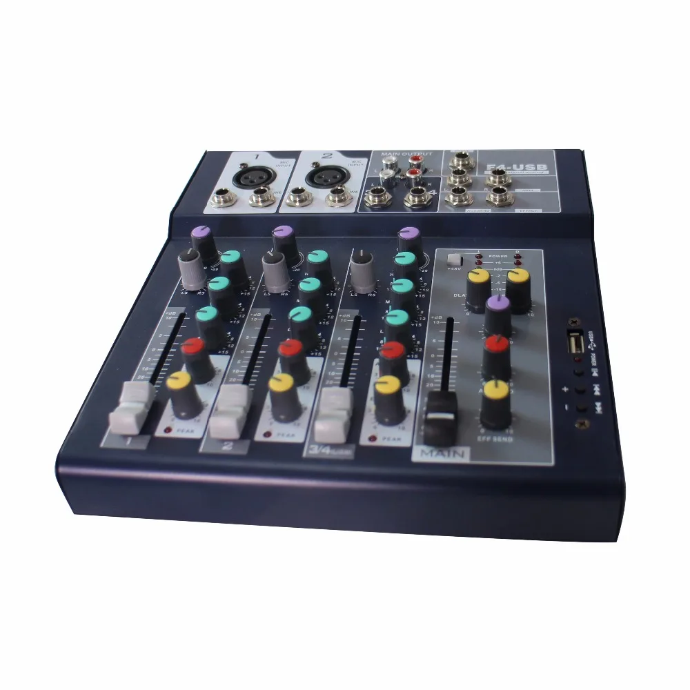 Ben & Fellows F Series 4-channel Multi-channel Analog Audio Mixer with 3-band channel equalizer and USB Audio Interface