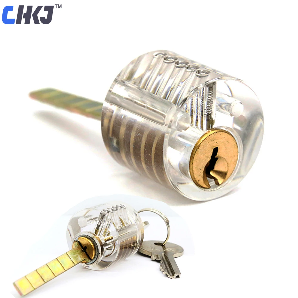 CHKJ Transparent Visible Cutaway Mini Practice View Padlock Lock Training Skill For Locksmith Tools Supplies Hardware