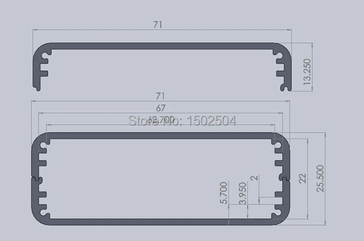 Involucro in alluminio scatola elettrica custodia Video comunicazione shell 71x25.5x100mm scatola elettronica progetto FAI DA TE