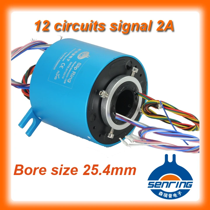 Senring hot selling for Signal 12 wires/circuits contact, inner size 25.4mm of through hole/bore slip ring