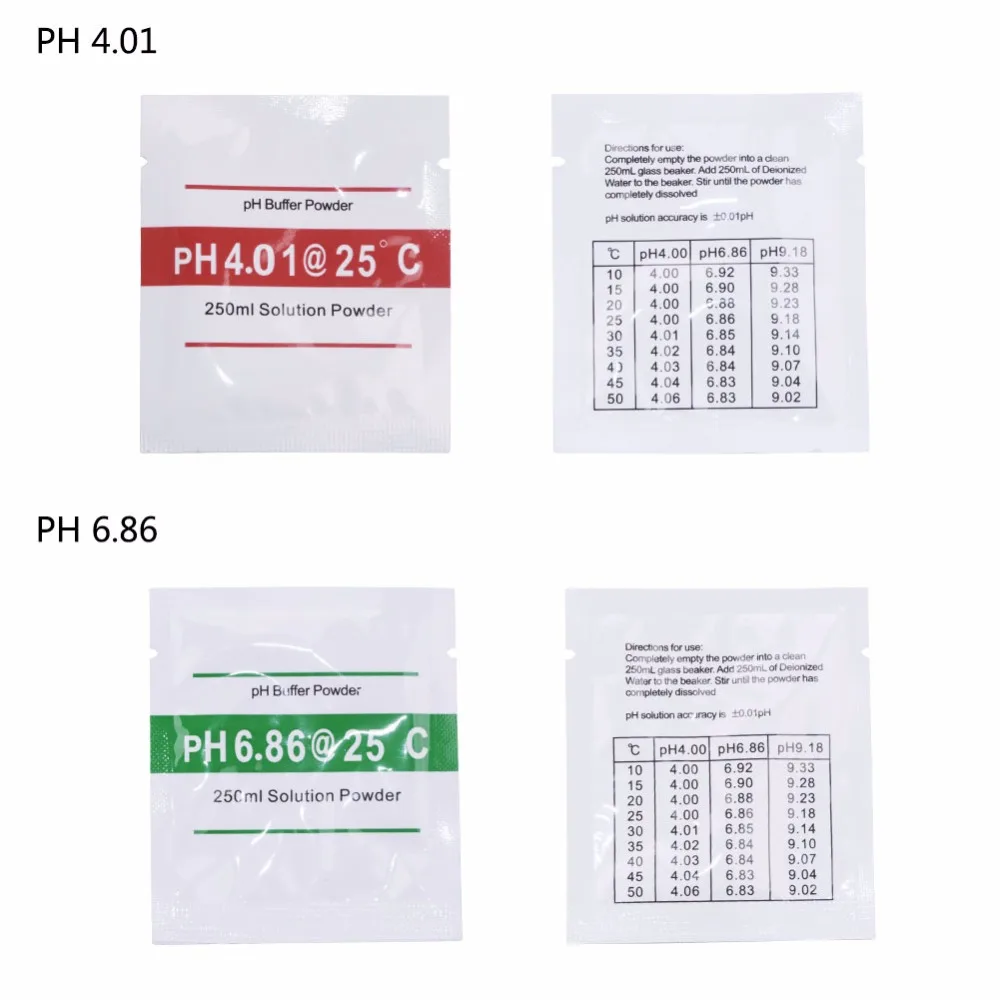 Yieryi 100pcs/set PH Test Meter Measure Calibration Solution PH Buffer Powder 4.01/6.86/7.0/10.01/9.18 Use For Ph Meter