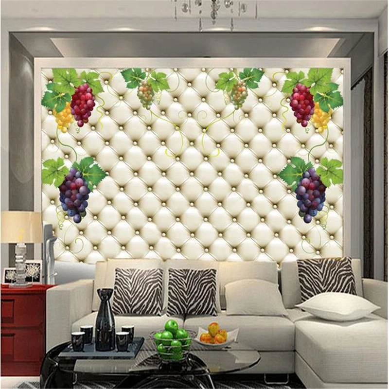 beibehang Backpacks silk cloth wall paper mural 3D TV 3D stereoscopic sofa design mural wall wallpaper green vines photo mural