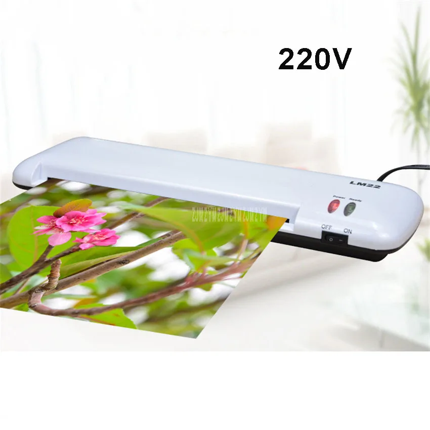 220V 260W A4 A5 3/5/6/7inch Photo Document Paper Laminating Film Machine Cold/Hot Laminator Speed 400mm/min Width 230mm LM-22-A4