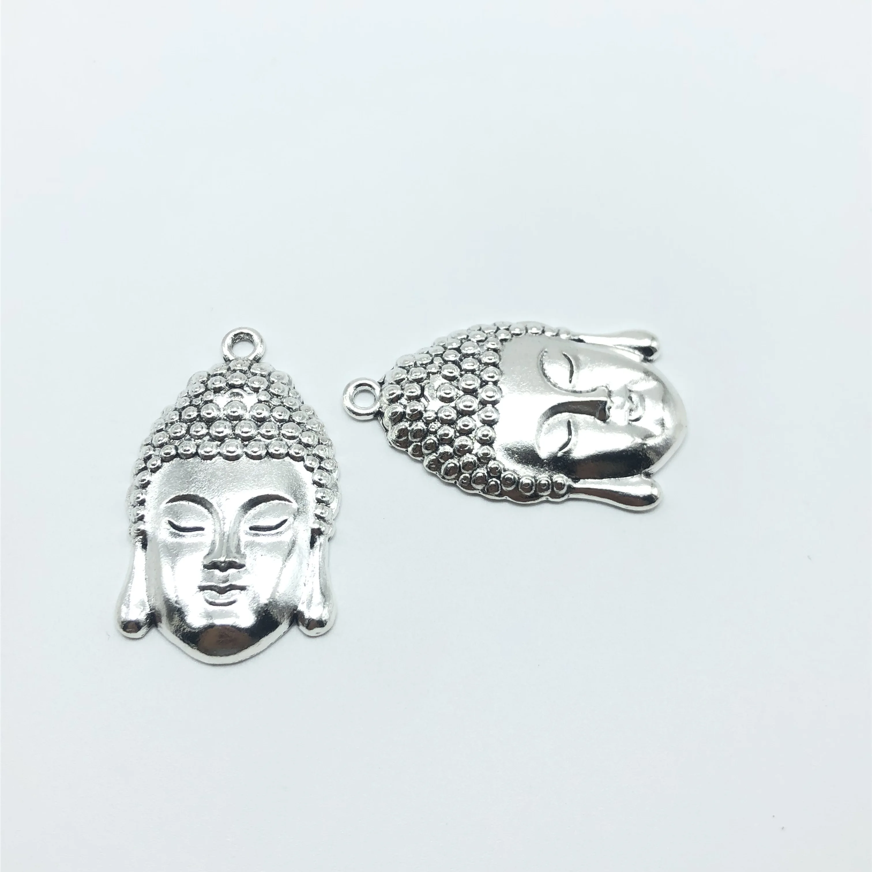 2pcs silver Indian Religious Buddha Statue Charm pendant DIY handmade Necklace bracelet Jewelry Accessories Belief 28mm*47mm