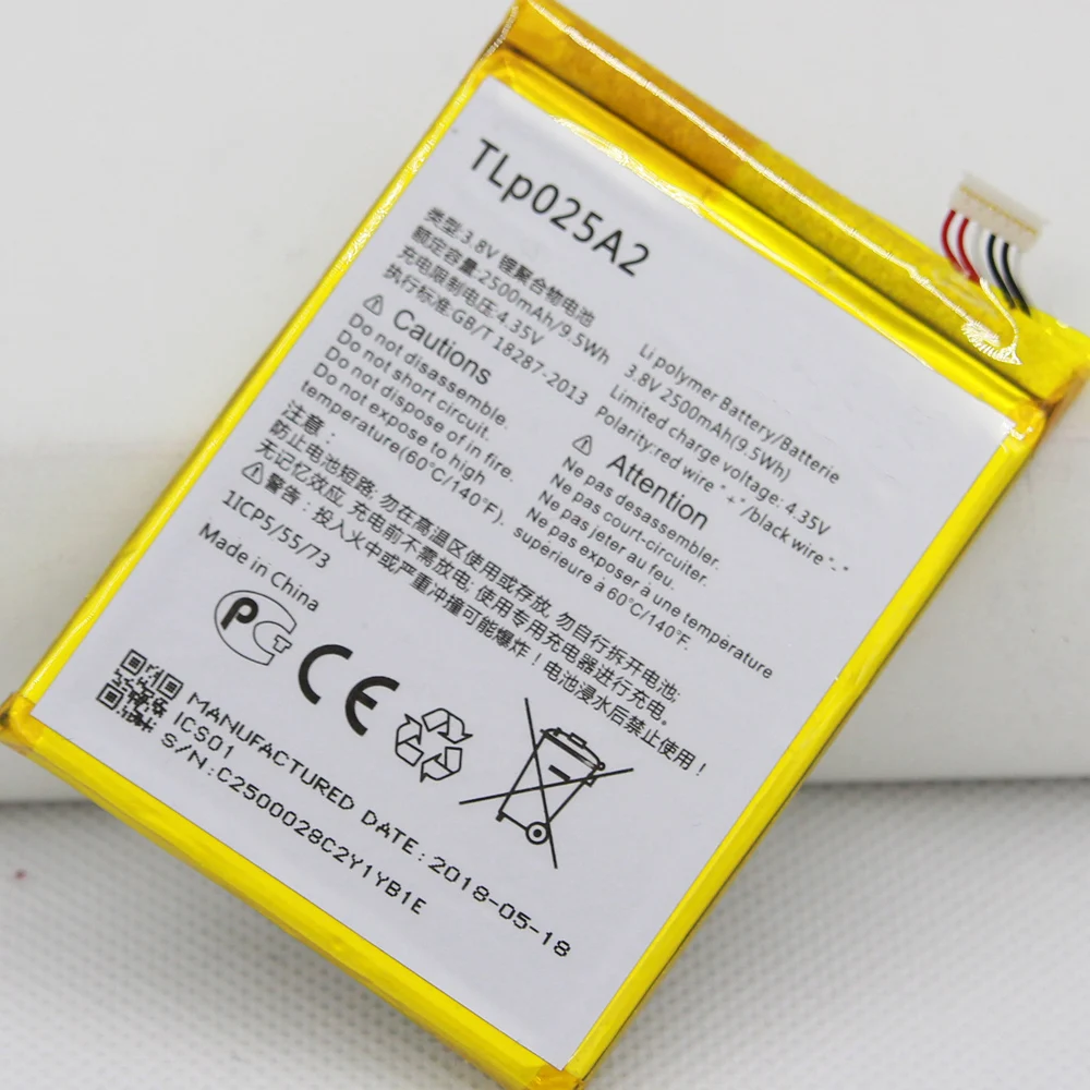 ISUNOO 2500Mah TLP025A2 battery for  Alcatel OneTouch 6043D 8000D 8008D TCL S960 Smartphone Replacement Battery + adhesive tools