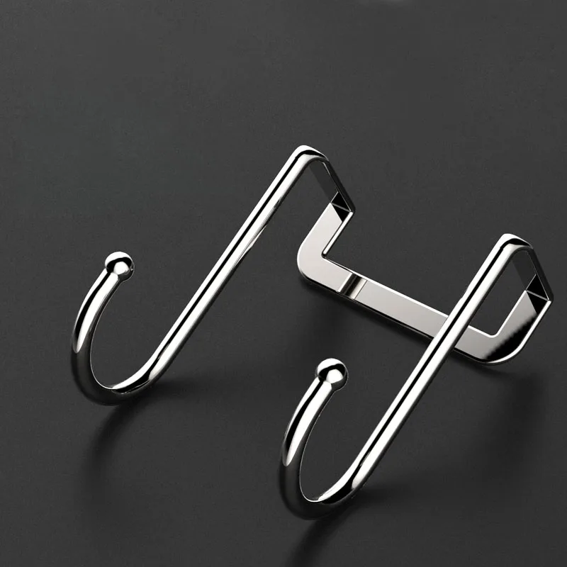 4pcs/lot Stainless Steel Hooks Wall Bathroom Kitchen S-shaped Hook Cupboard Door Double S Hook Non-trace Hooks