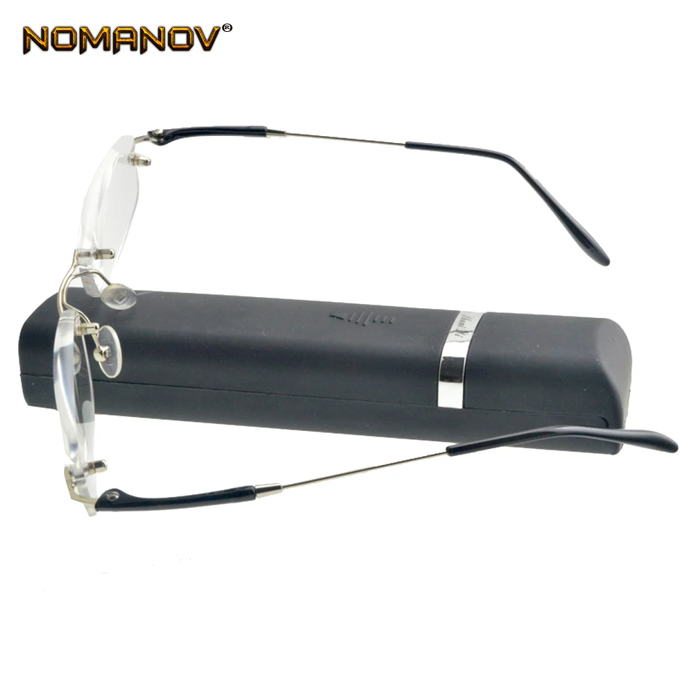 Business Rimless Frameless Ultra-light Portable Blue Light Blocking Reading Glasses +0.75 +1 +1.25 +1.5 +1.75 +2 +2.25TO+4