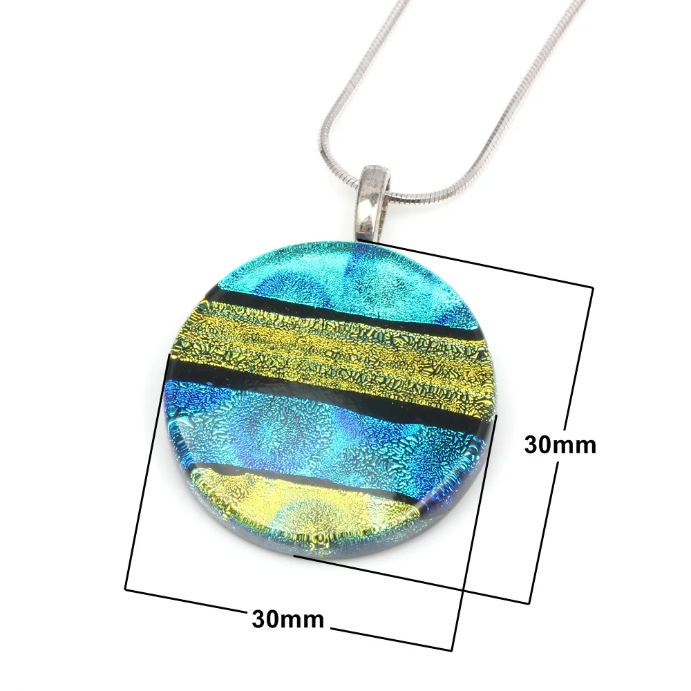 OlingArt Round Golden green foil Jewelry jellyfish Murano Glass Pendant scaleph Lampwork Glass Pendant for Necklace