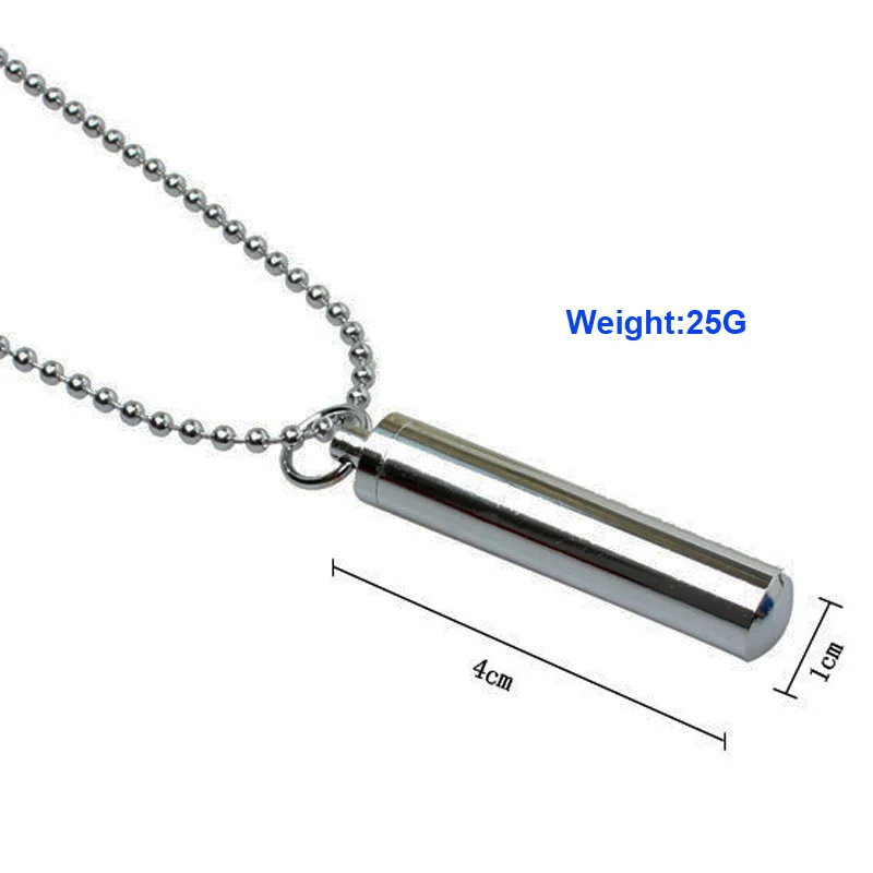 316L Stainless Steel Openable Memorial Cremation Hip hop Pendant Cylinder Tube Ash Urn Necklaces Pill Holder Necklace Jewelry