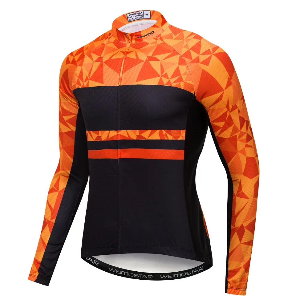 

2020 Men's Cycling Jersey Long Sleeve Mountain Downhill Bike MTB Racing Clothes Motocross Shirt Top Bicycle Maillot Black Orange