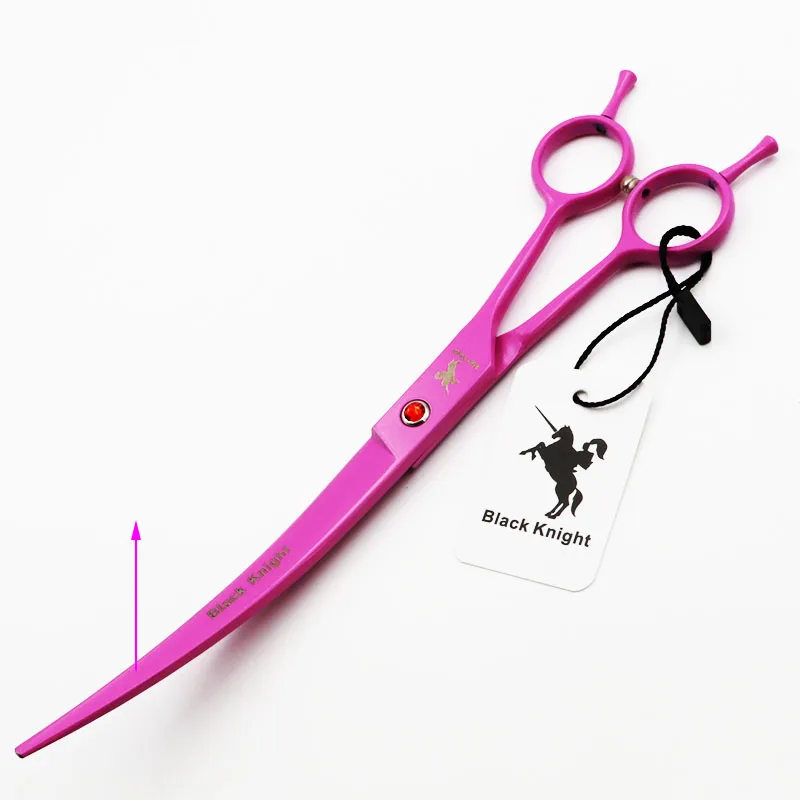 8 Inch Professional Pet Scissors For Dog Grooming Straight/Downword/Upword Curved Right Left Hand Shears Japan 440C Pink Style