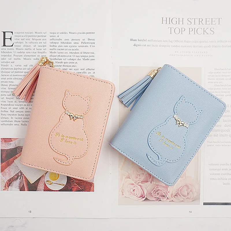 

Women Cute Cat Wallet Small Zipper Girl Wallet Brand Designed Pu Leather Women Coin Purse Female Card Holder Wallet Carteras