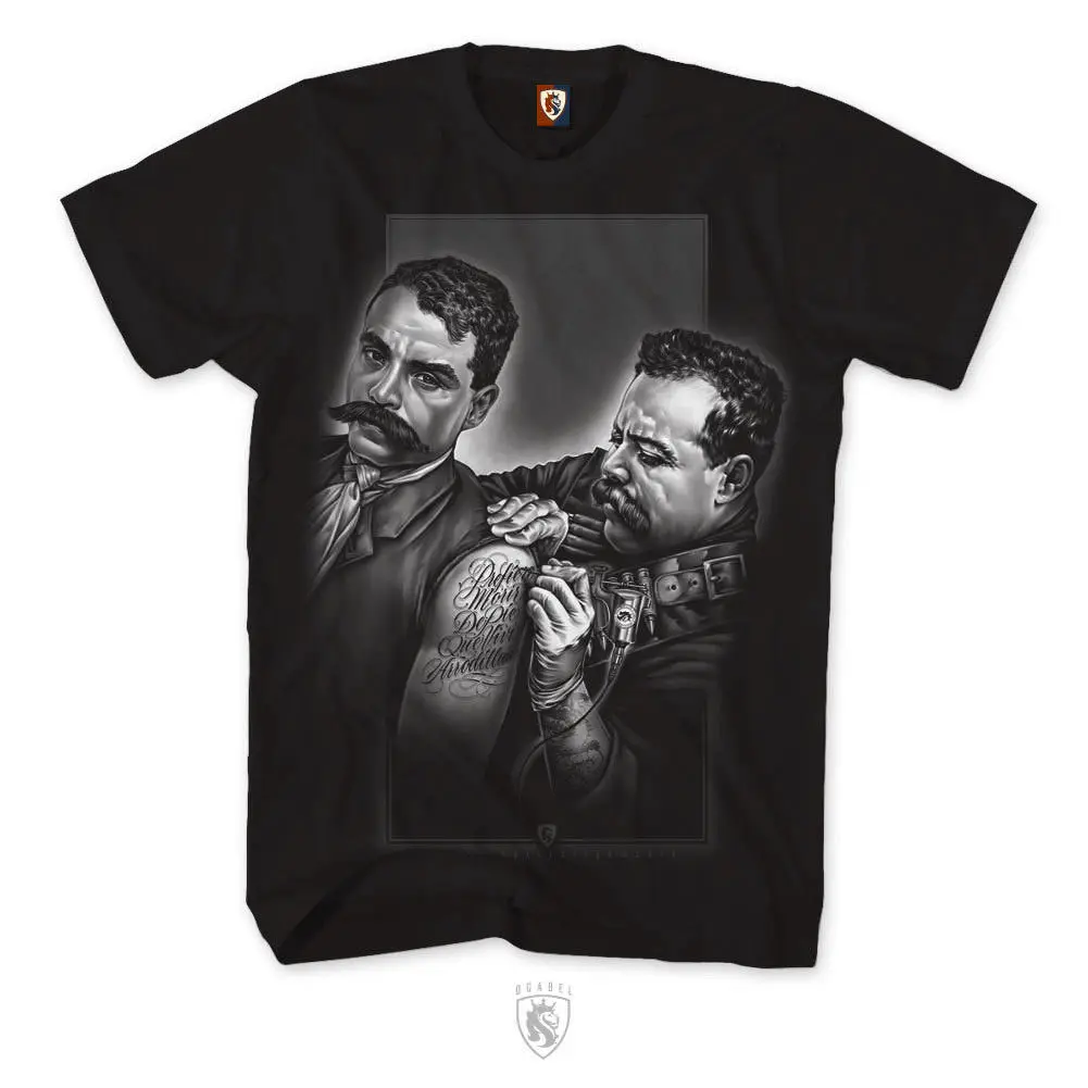 Men 2019 Summer Summer Tees Shirt Tops Tees Plus Size T-Shirt Villa Zapata T Shirt Black Tattoo Ink Hip-Hop Clothing Men Tees