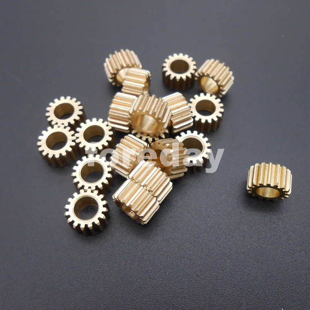 100PCS X 165A Brass Gear 0.5 Modulus T=16 Aperture 5mm DIY Model Accessories 16T 16 Teeth Metal *FD349X100