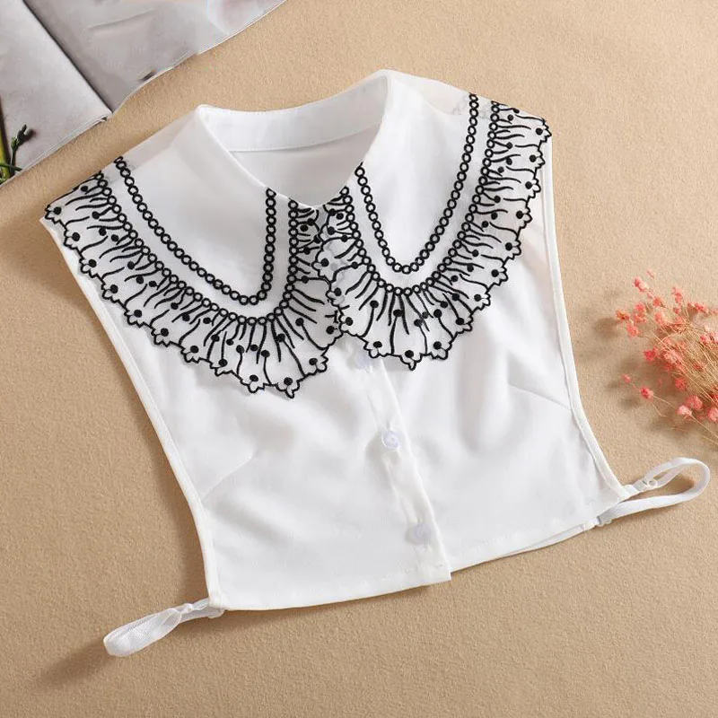 

Lace Fake Collar Ladies Blouse Fashion White Elegant Detachable Collar Shirt Women False Collars Woman Removable Nep Kraagie