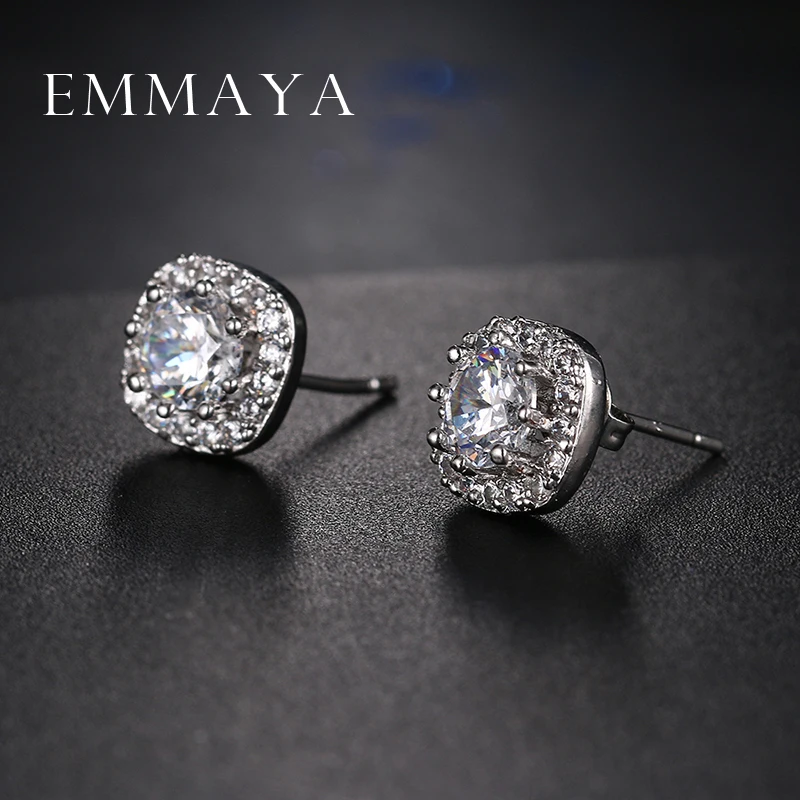 Emmaya Fashion Jewelry Full Crystal Stud Earrings For Woman New Year Gift Wholesale Factory Price Dropship