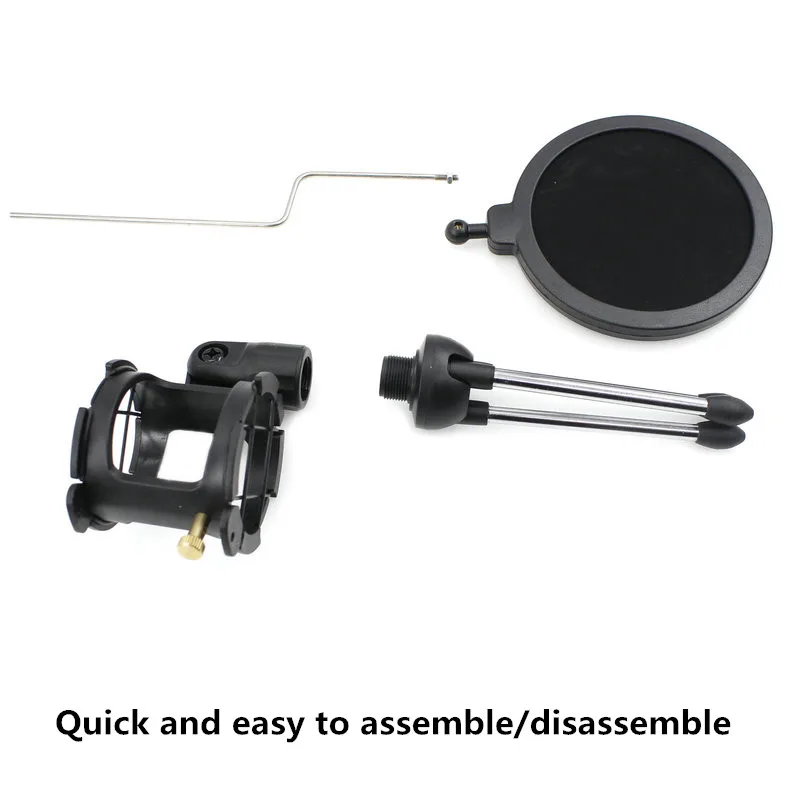 PS-05 Регулируемая студийная конденсаторная подставка с микрофоном, настольный штатив для микрофона, держатель микрофона с крышкой фильтра ветрового стекла