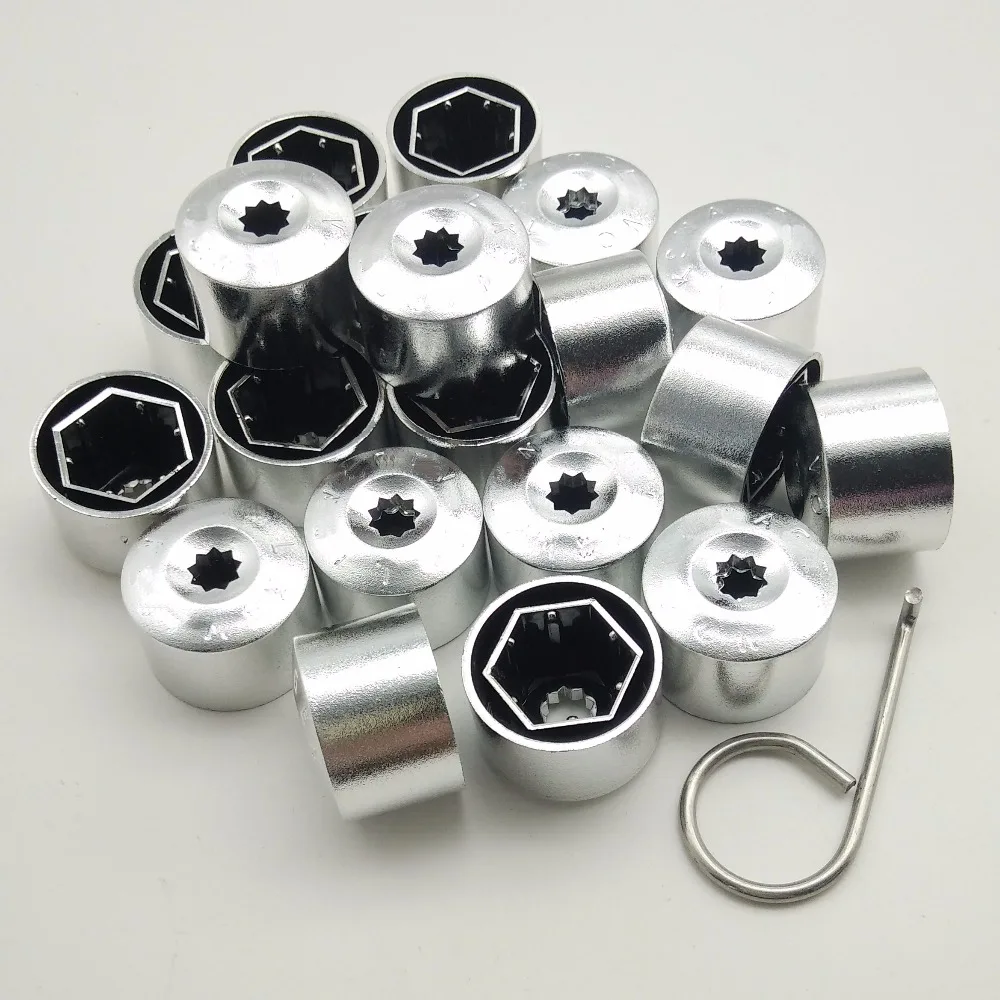 New Style 20pcs Chrome Wheel Lug Nut Cover Bolt Caps For VW Jetta Golf 5 Passat B6 EOS Tiguan Caddy Polo 1K0 601 173 A